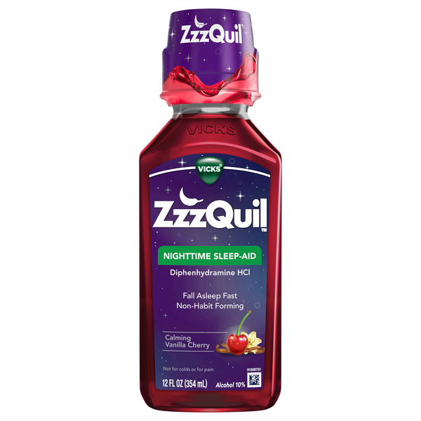 Vicks ZzzQuil Nighttime Sleep-Aid Liquid Calming Vanilla Cherry