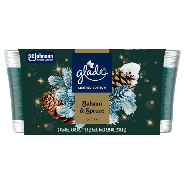 Glade Balsam & Spruce Air Freshener Candles - 2 ct