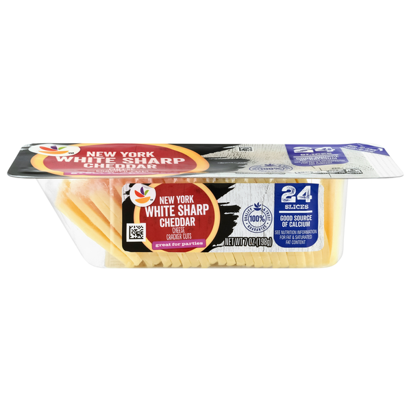 Our Brand New York White Sharp Cheddar Cheese Cracker Cut Slices - 24 ct