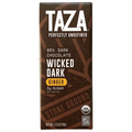 Taza Organic Wicked Dark Dairy Free Ginger 95% Dark Chocolate Candy Bar
