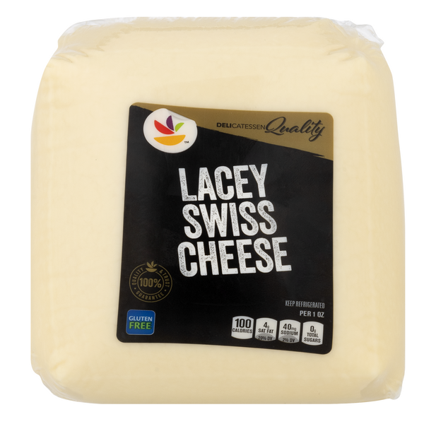 Save on Our Brand Deli Lacey Swiss Cheese (Thin Sliced) Order Online
