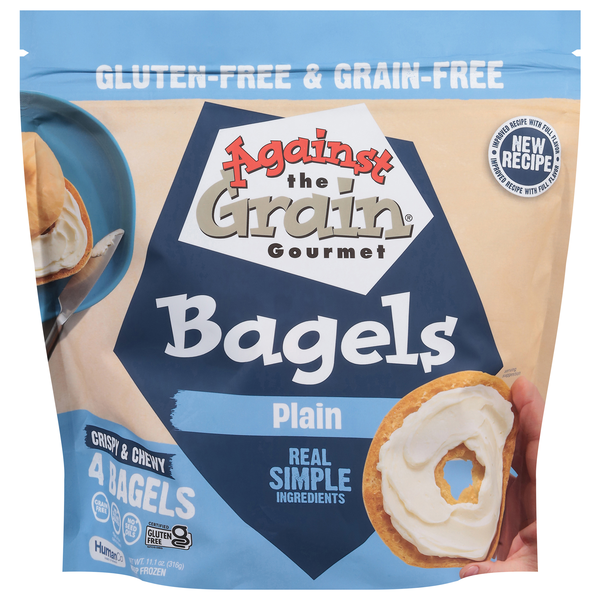 Against The Grain Gluten & Grain Free Plain Bagels - 4 ct Frozen