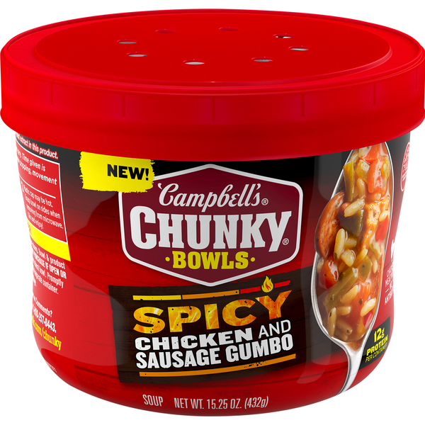 Campbell's Chunky Spicy Chicken & Sausage Gumbo Soup Microwavable Bowl