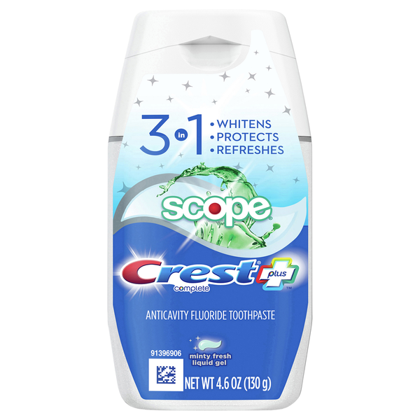 Crest Complete Toothpaste + Scope Tartar Control Whitening Gel Minty Fresh