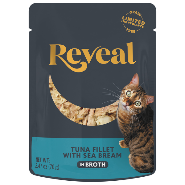 Reveal Wet Cat Food Tuna Fillet with Sea Bream w/Broth Grain Free