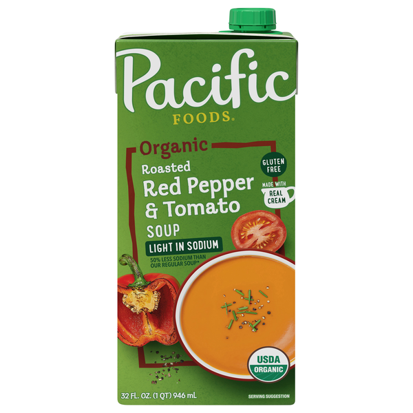 Pacific Foods Organic Gluten Free Light in Sodium Red Pepper & Tomato Soup