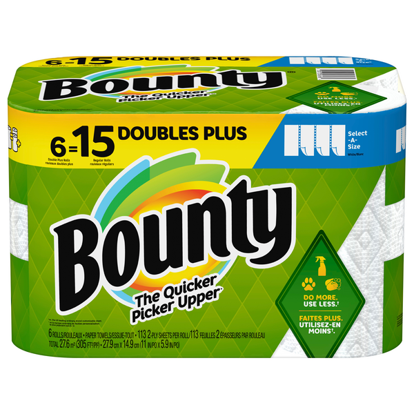 Save on Bounty SelectASize White Double Plus Roll 2Ply Paper Towels