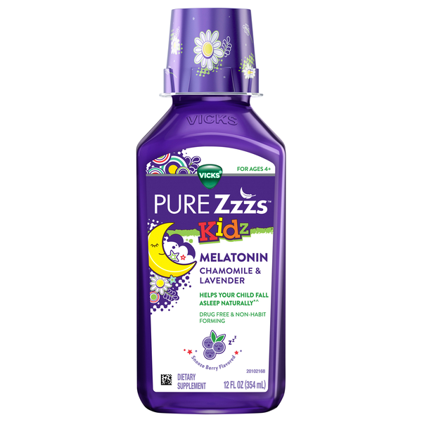 Vicks Pure Zzzs Kidz Melatonin + Chamomile & Lavender Liquid