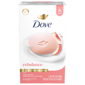 Dove Rebalancing White Peach & Rice Milk Beauty Soap Bar - 6 ct