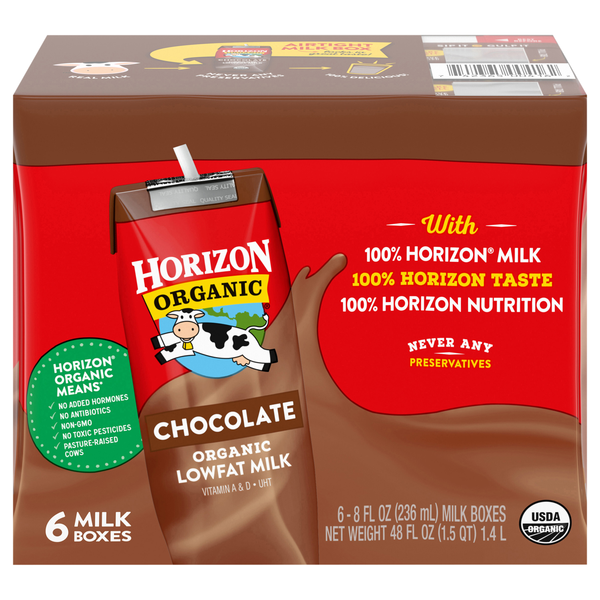 Horizon Organic Low Fat Chocolate Milk - 6 pk Shelf Stable