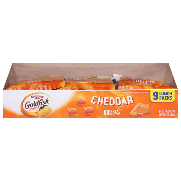 Pepperidge Farm Goldfish Cheddar Cheese Baked Crackers Packs - 9 ct