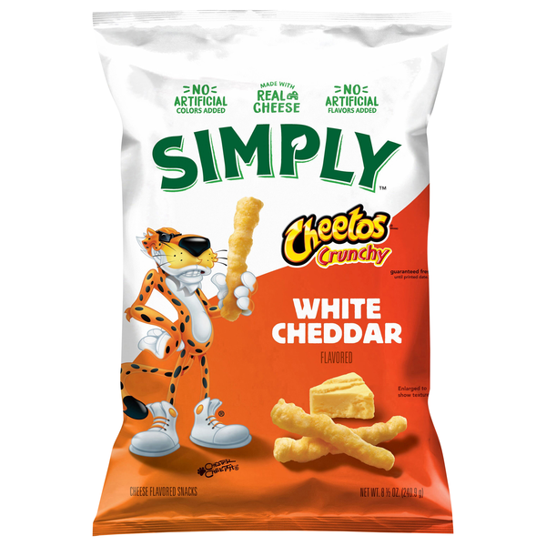 Cheetos Simply Crunchy Cheese Flavored Snacks White Cheddar