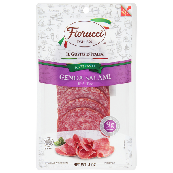 Fiorucci Genoa Salami with Wine Sliced