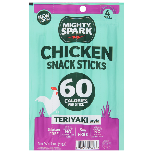 Mighty Spark Teriyaki Style Chicken Snack Sticks