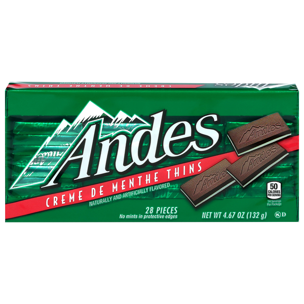 Andes Creme De Menthe Chocolate Thin Mints Candy - 28 ct