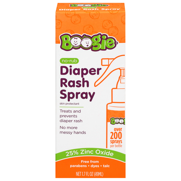 Boogie Bottoms No-Rub Diaper Rash Spray with 25% Zinc Oxide