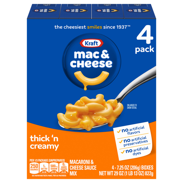 Kraft Thick 'n Creamy Mac & Cheese Dinner - 4 ct