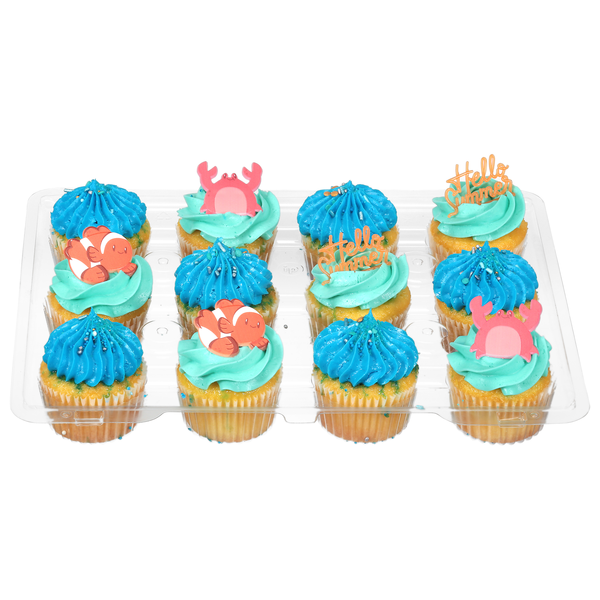 Food Lion Bakery Summer Yellow Cupcakes w/Traditional Vanilla Icing - 12ct