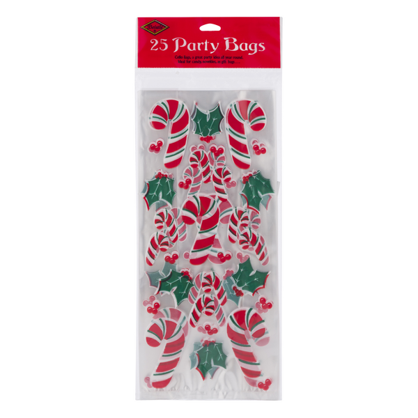 Beistle Holiday Party Bags Candy Canes & Holly