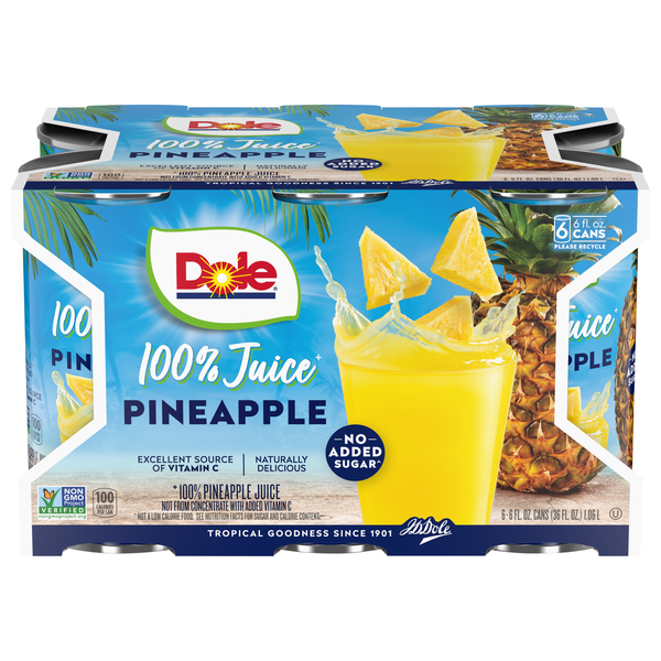 Dole 100% Pineapple Juice - 6 pk