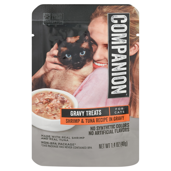 Save on Companion Gravy Treats for Cats Shrimp & Tuna Recipe Order