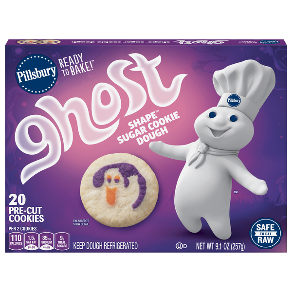 Pillsbury Halloween Ghost Sugar Cookie Pre-Cut Dough - 20 ct