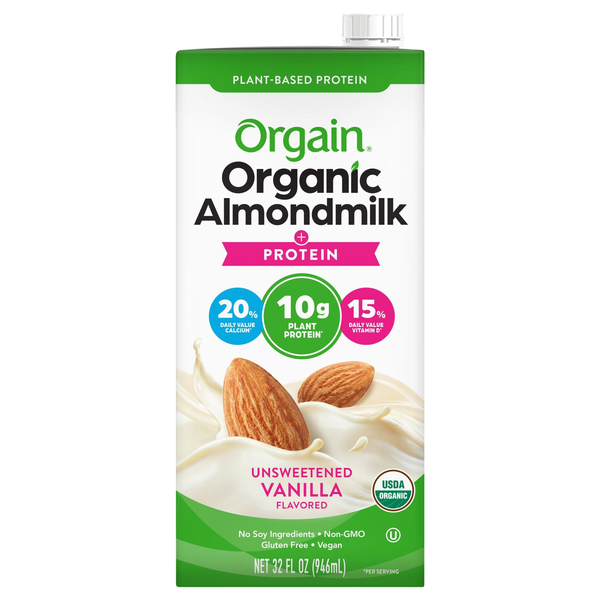 Orgain Almondmilk + Protein Vanilla Unsweetened Organic