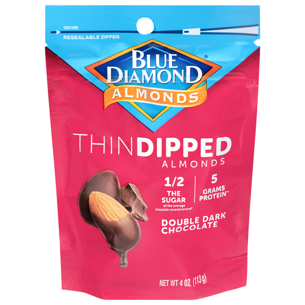 Blue Diamond Thin Dipped Double Dark Chocolate Almonds