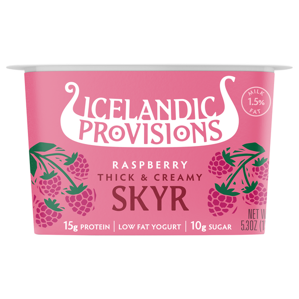 Icelandic Provisions Thick & Creamy Low Fat Raspberry Skyr Yogurt Cup
