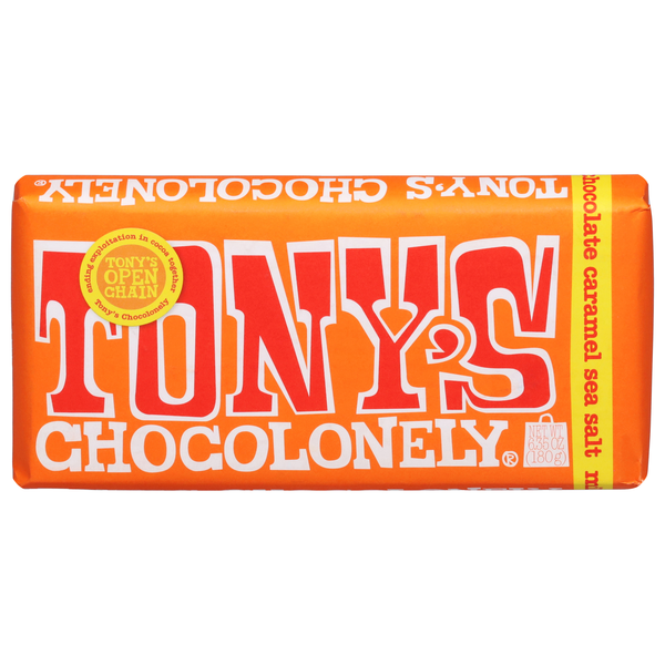 Save on Tony's Chocolonely Milk Chocolate Candy Bar with Caramel Sea