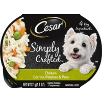 CESAR Simply Crafted Chicken Carrots Potatoes Adult Dog Food Complement