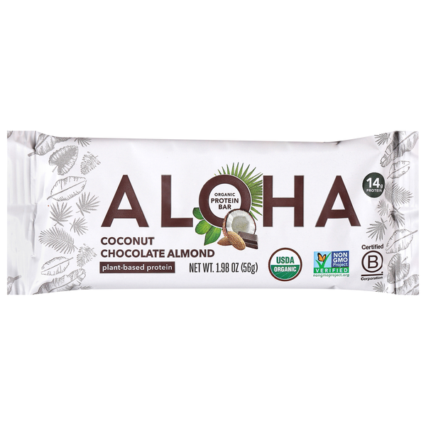 ALOHA Organic Coconut Chocolate Almond 14g Plant-Based Protein Bar