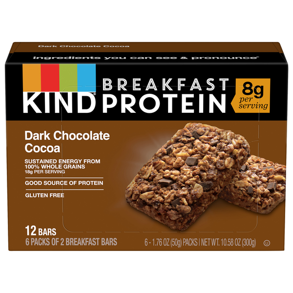 Save on KIND Breakfast Protein Bar Dark Chocolate Cocoa 6 ct Order