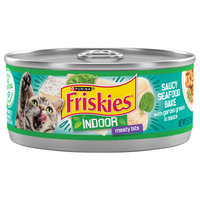 Friskies Indoor Saucy Seafood Bake with Garden Greens Adult Wet Cat Food