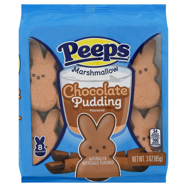 PEEPS Marshmallow Chocolate Pudding Bunnies Easter Candy - 8 ct