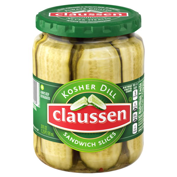 Claussen Kosher Dill Pickles Sandwich Slices Refrigerated
