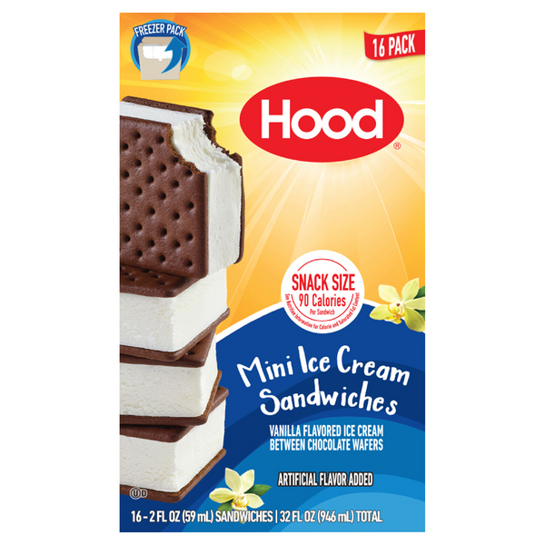 Hood Mini Vanilla Ice Cream Sandwiches - 16 ct