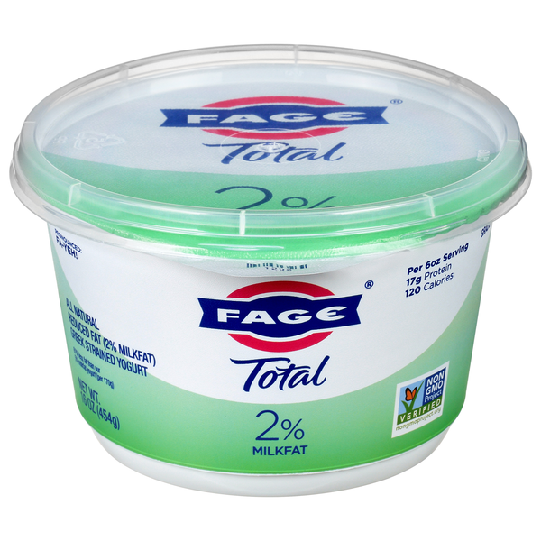 FAGE Total Reduced Fat 2% Milkfat Plain Strained Greek Yogurt