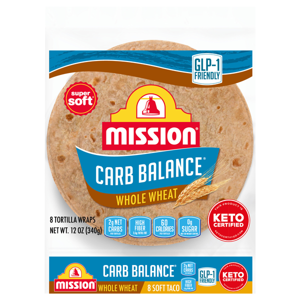 Mission Carb Balance Super Soft Taco Whole Wheat Tortillas - 8 ct