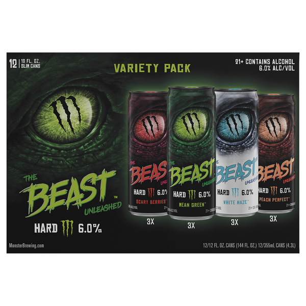 Monster The Beast Unleashed Malt Beverage Variety Pack - 12 pk