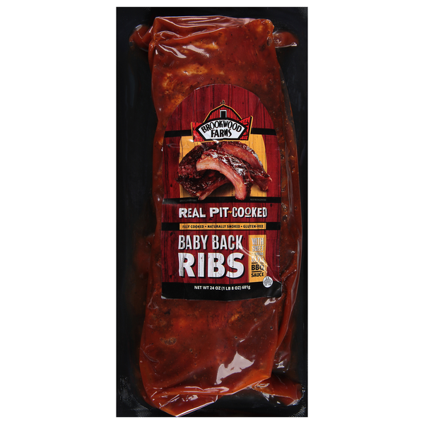 Brookwood Farms Pit-Cooked Baby Back Ribs with Sweet Carolina BBQ Sauce