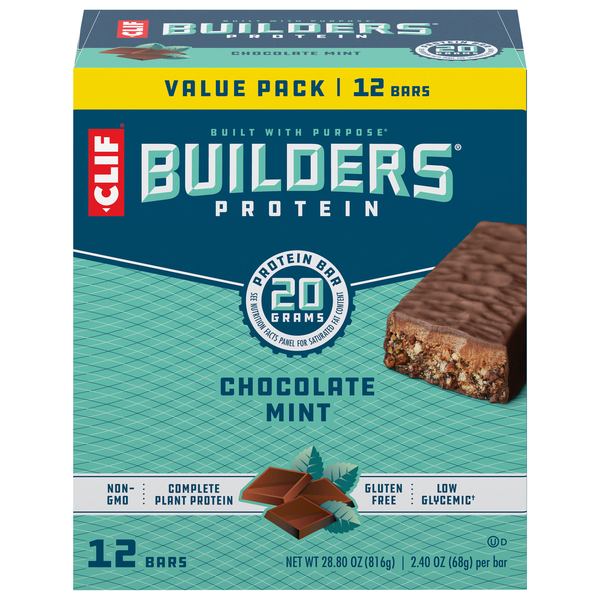 CLIF Gluten Free Chocolate Mint Plant Protein Bars - 12 ct