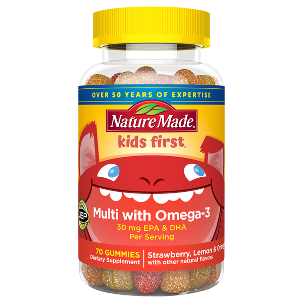 Nature Made Kids First Strawberry Lemon Multivitamin w/ Omega-3 Gummies