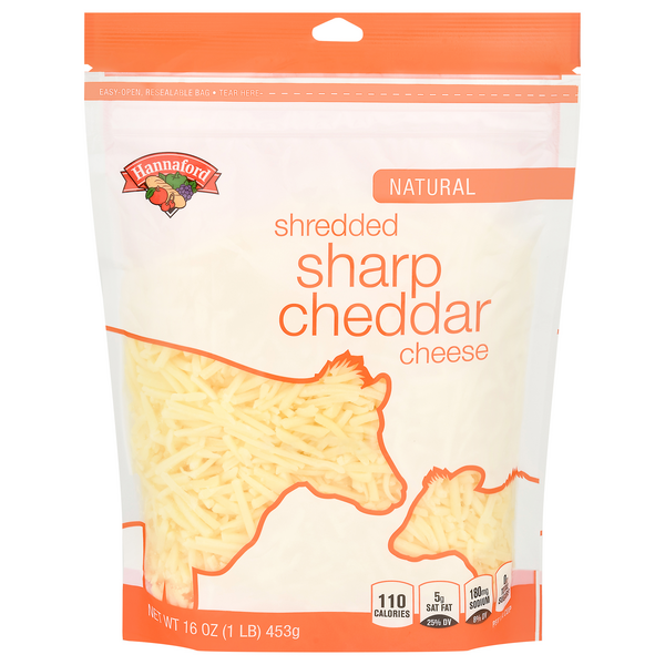 Hannaford Natural Shredded Sharp White Cheddar Cheese