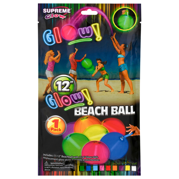 Supreme Glow Beach Ball 12 Inch Pink