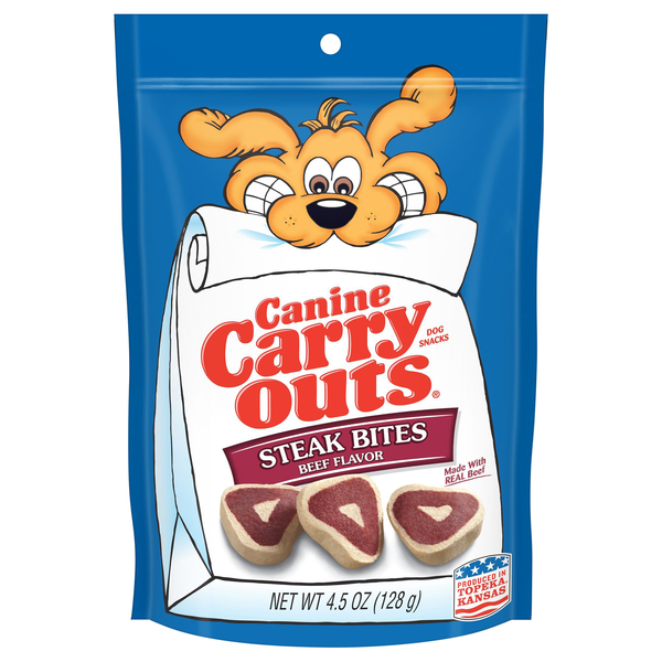 Canine Carry Outs Beef Flavor Steak Bites Dog Treat Snacks