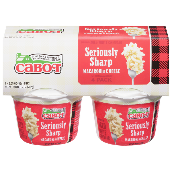 Cabot Seriously Sharp Macaroni & Cheese - 4 ct Microwavable