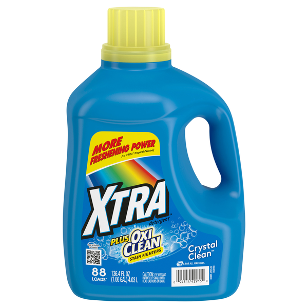 XTRA Plus Oxi Clean Stain Fighters Crystal Clean Liquid Laundry Detergent