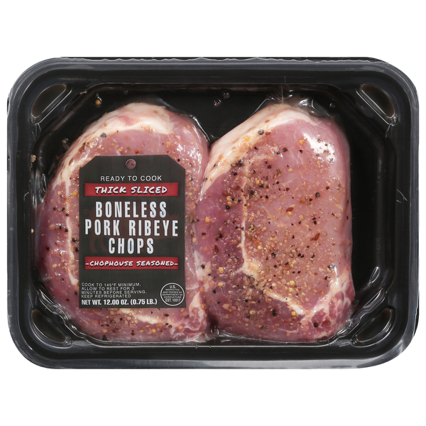 Premier Foods Boneless Thick Sliced Chophouse Seasoned Pork Ribeye Chops