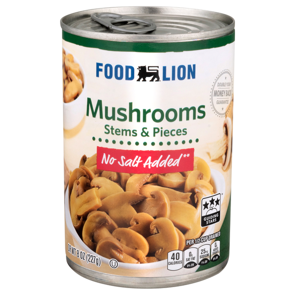 Food Lion No Salt Added Stems & Pieces Mushrooms